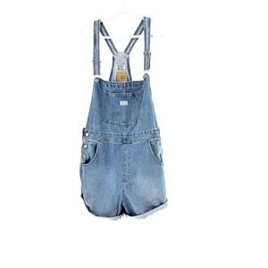 Levis Denim Shortalls Shorts Overalls Women's XL Landman Western Yellowstone NEW